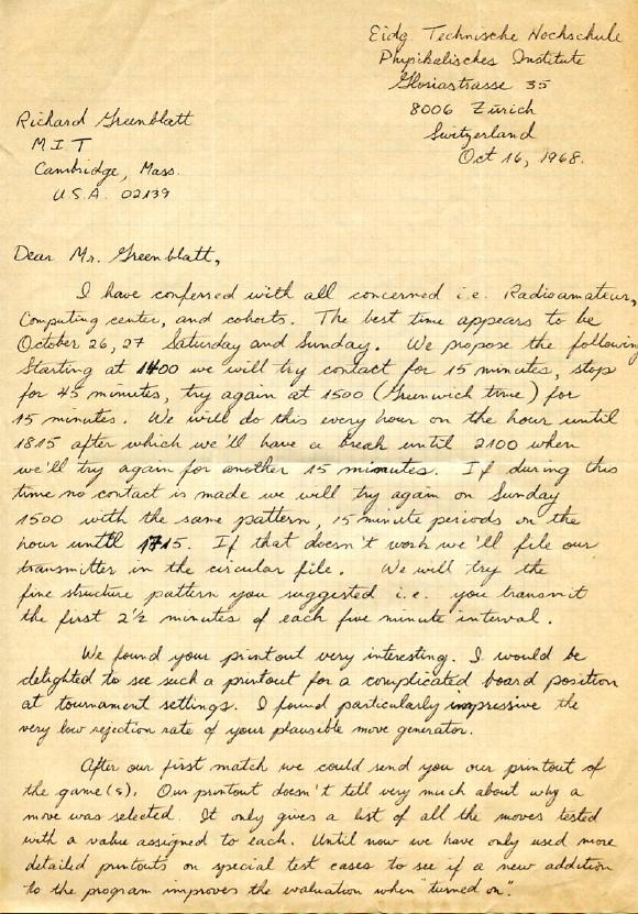 Scan of letter front side, click here for higher resolution image