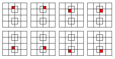 Squares with side 1/2